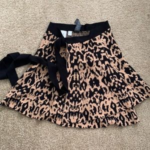 Leopard print mini skirt